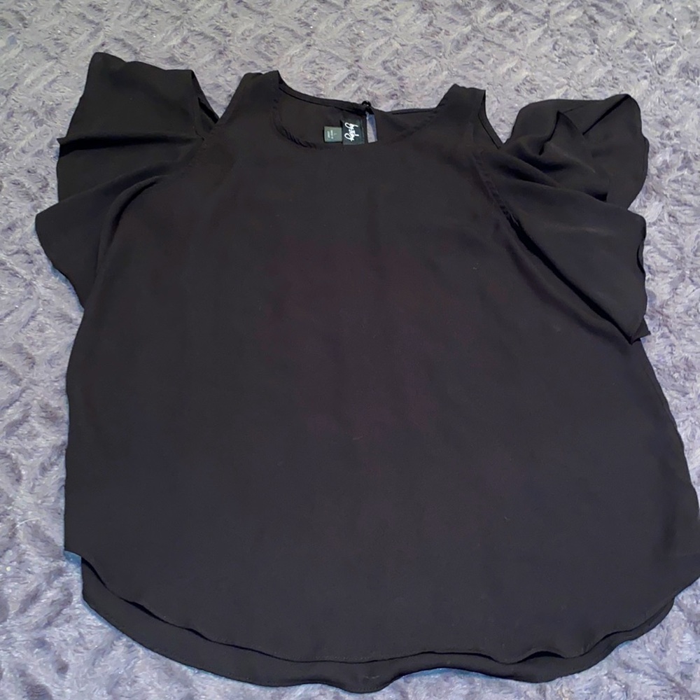 Black cold shoulder blouse